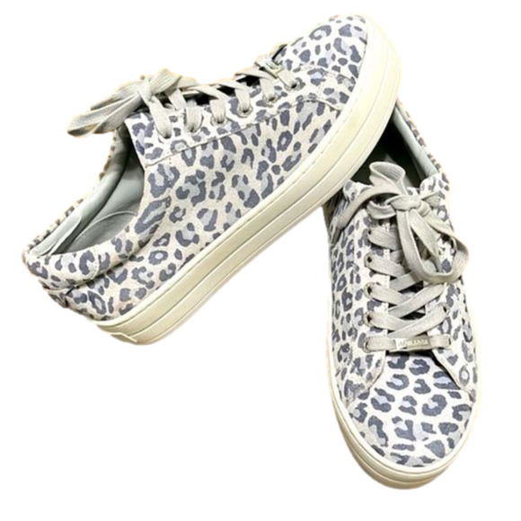 J/SLIDES NYC Leather Leopard platform sneakers - Picture 1 of 8